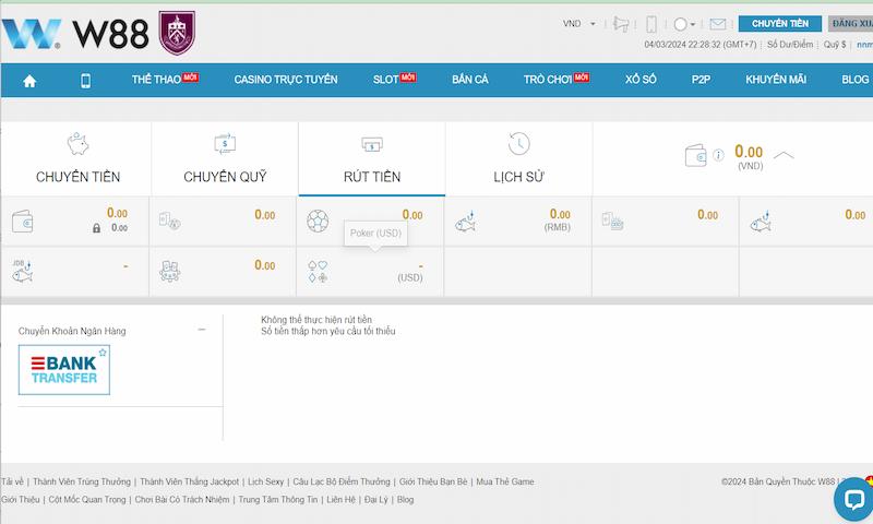 Hướng dẫn chi tiết cách rút tiền W88 nhanh chóng